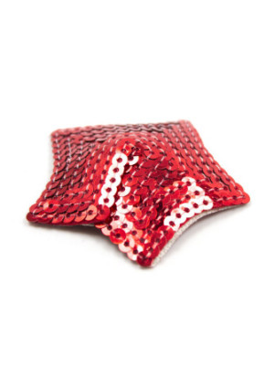 Paire de cache tétons adhésifs étoile pailletée sequin rouge - NP-2020
